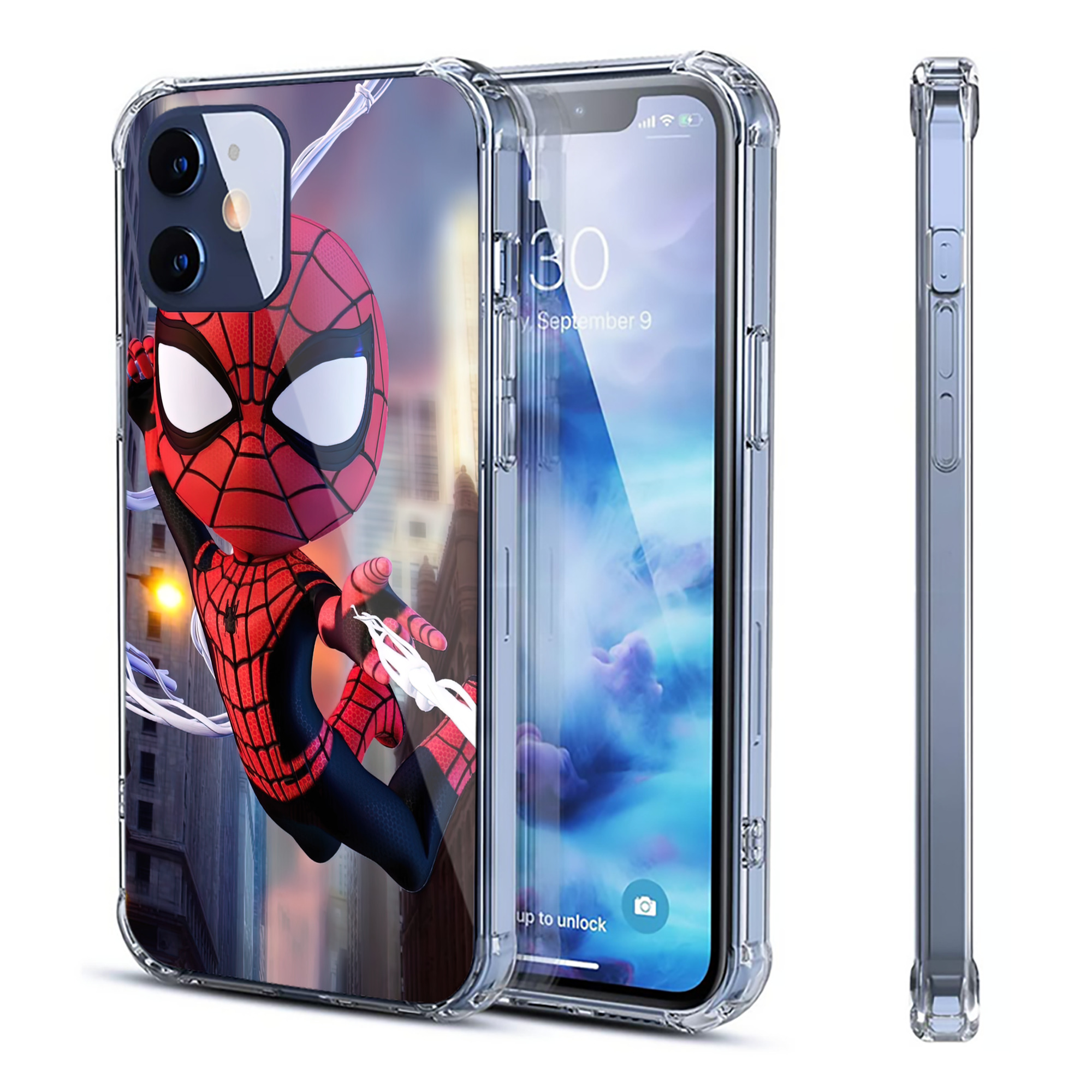 （画像用） Spider Man スパイダーマン 【iPhone 12シリーズ対応】透明スマホケース（クリアソフトケース）